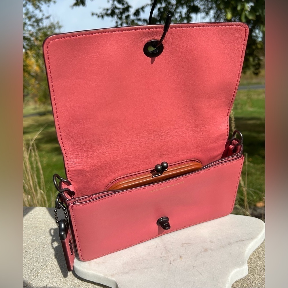 Coach 1941 Dinky Crossbody 20215 Dahlia Pink Rose Calfskin Leather EUC - Picture 6 of 17